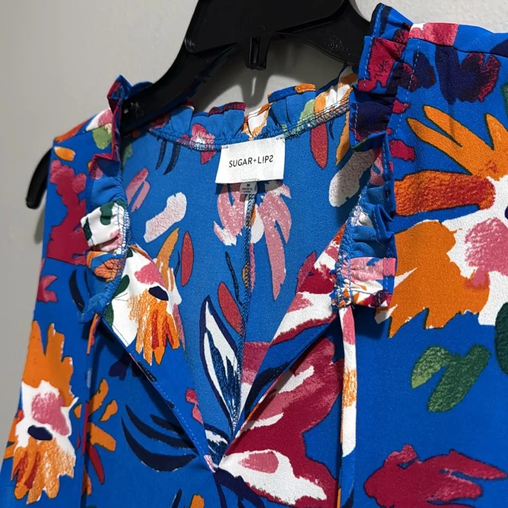 SugarLips Esby Floral Graceland Ruffle Trim Mini Dress - Image 9