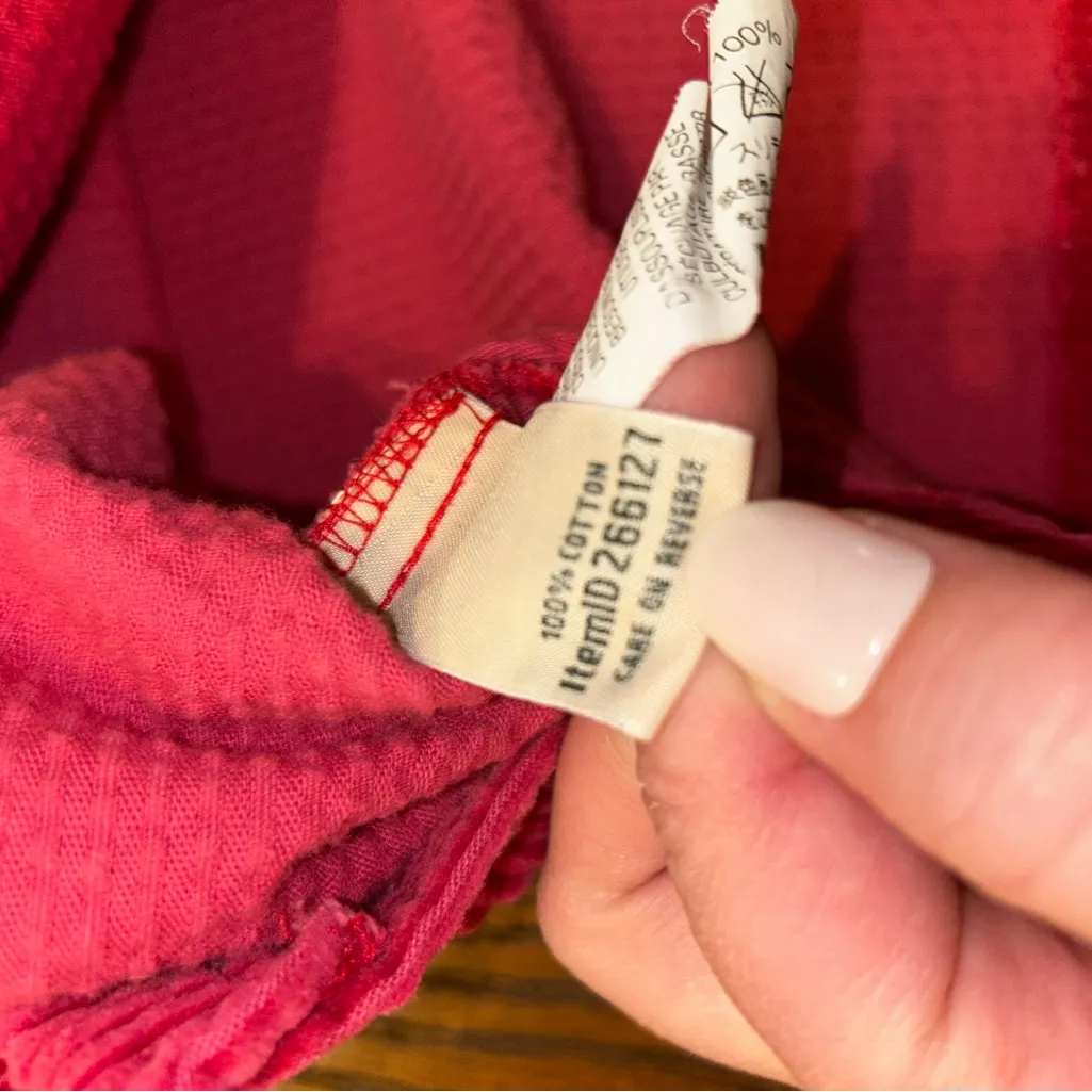 L.L Bean Bold Hot Pink Corduroy Button Down Cozy Chore Overshirt Shacket Shirt M Size M - Image 9