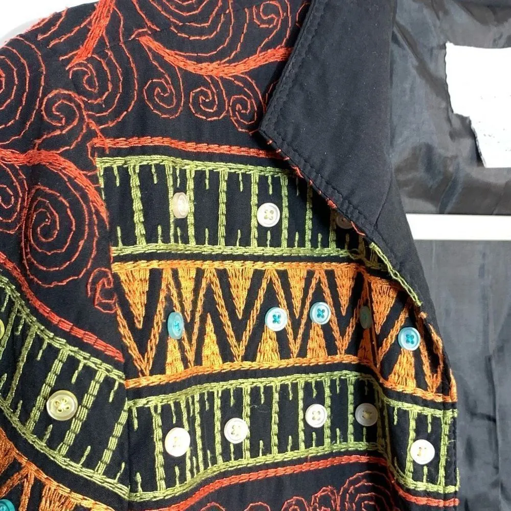 Silk Club 100% Silk Blazer Jacket Size Small Petite Black - Image 4