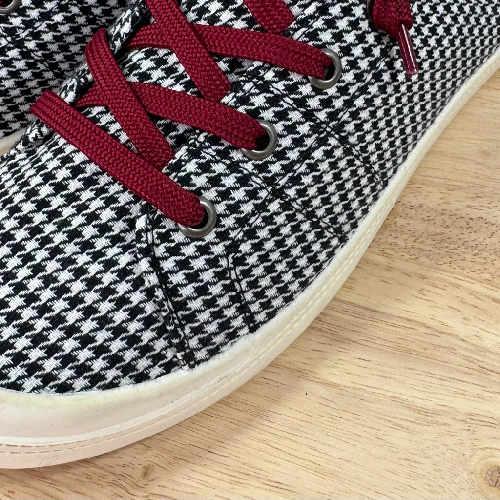 Jellypop Dallas Houndstooth Check Knit Lace Up Sneakers Black White Size 10 - Image 7