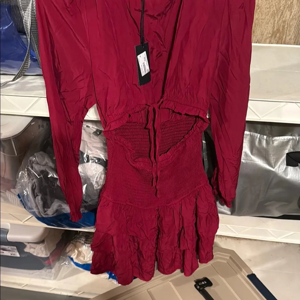 mixology were all pretty girls dress ruched the front ruffle mini medium NWT - Image 3