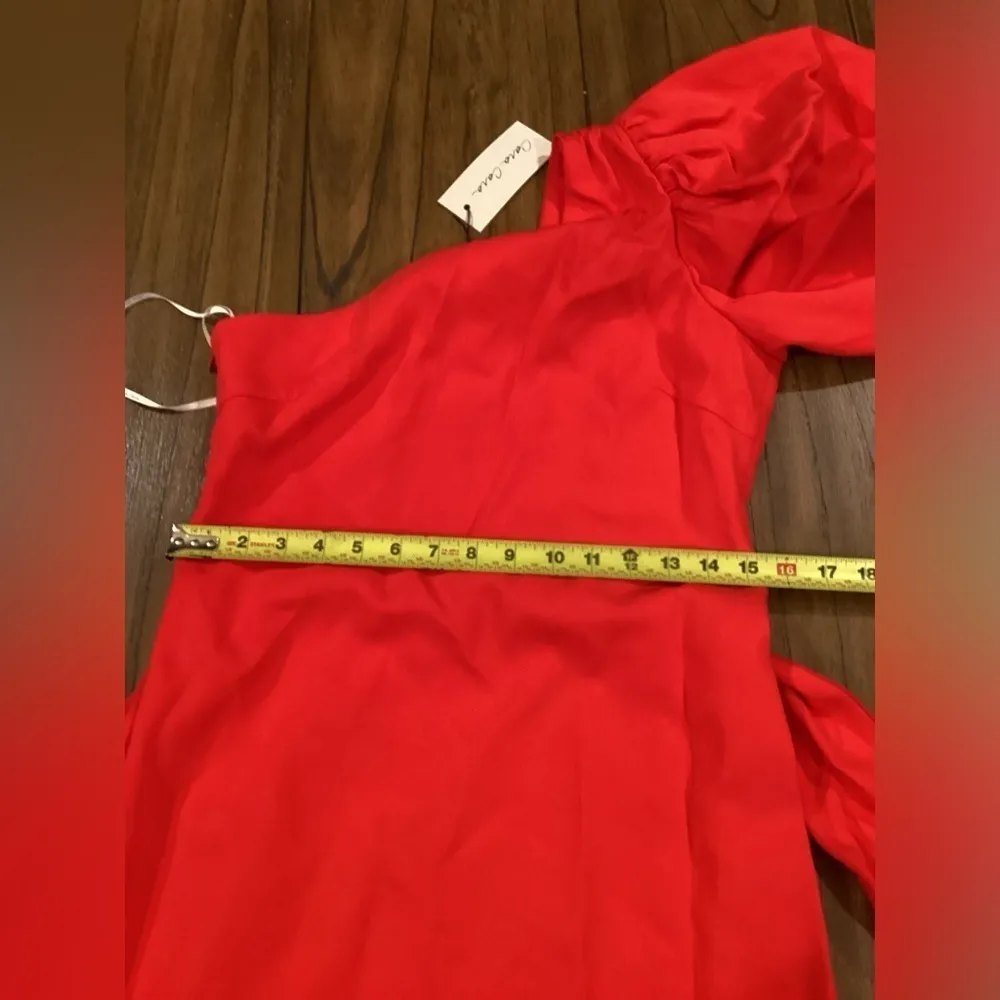Cara Cara Lucia Dress high risk red bubble sleeve one shoulder cocktail dress M Size M - Image 5
