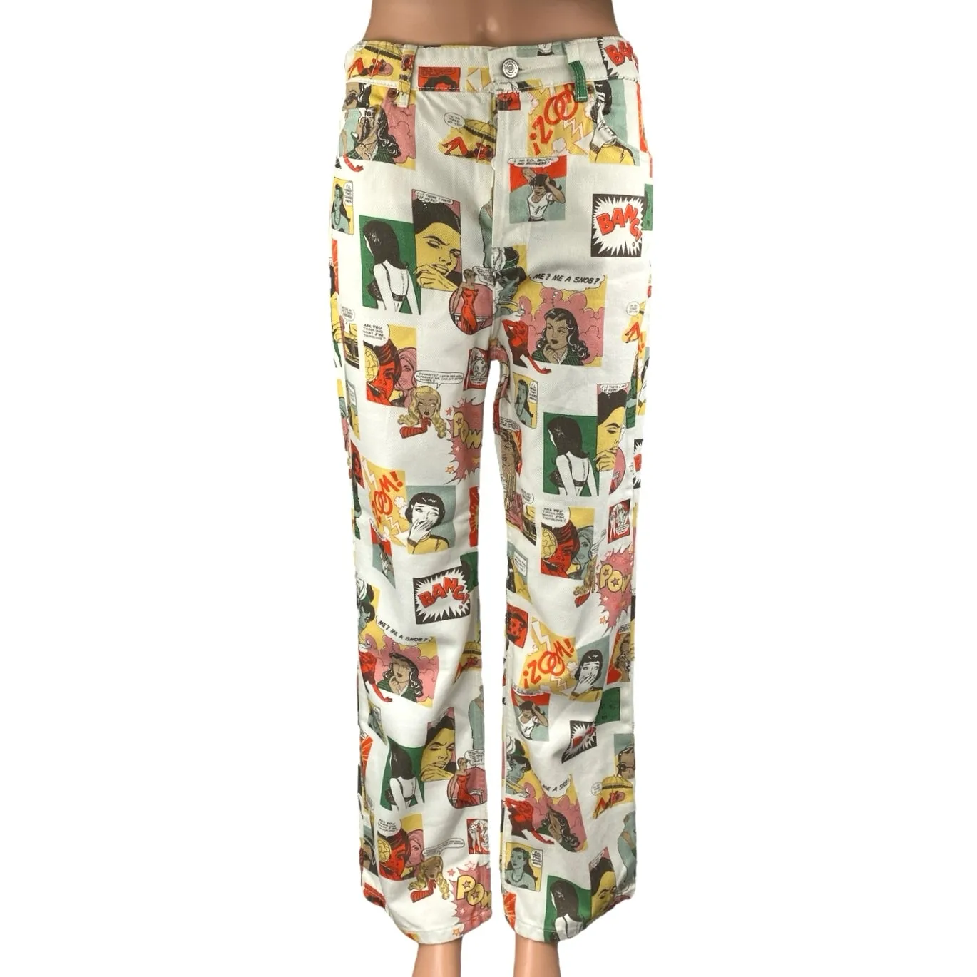 Reformation Comic Multicolor High Waisted Straight Leg Denim Jeans Size 28 - Image 2