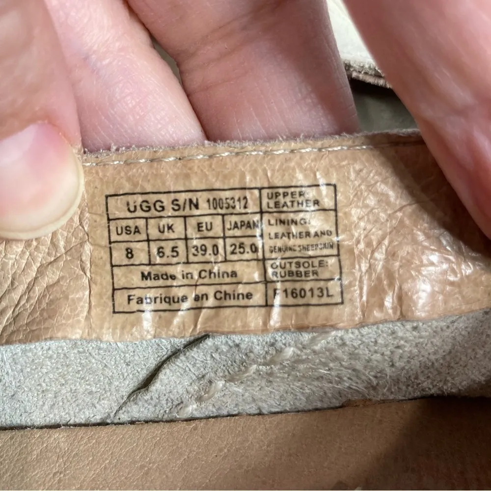 UGG marrah leather flats cream size‎ 8 - Image 4