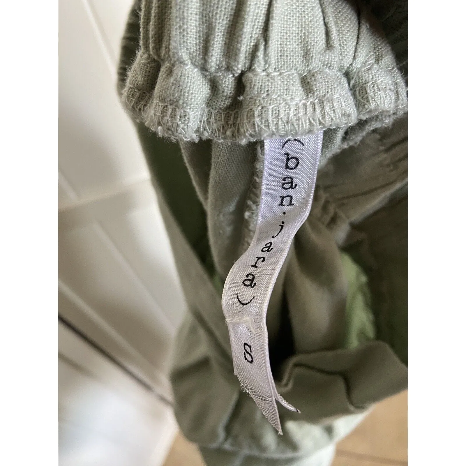 Ban Jara Womens Pants Sz S Mint Green Linen Joggers‎ - Image 4