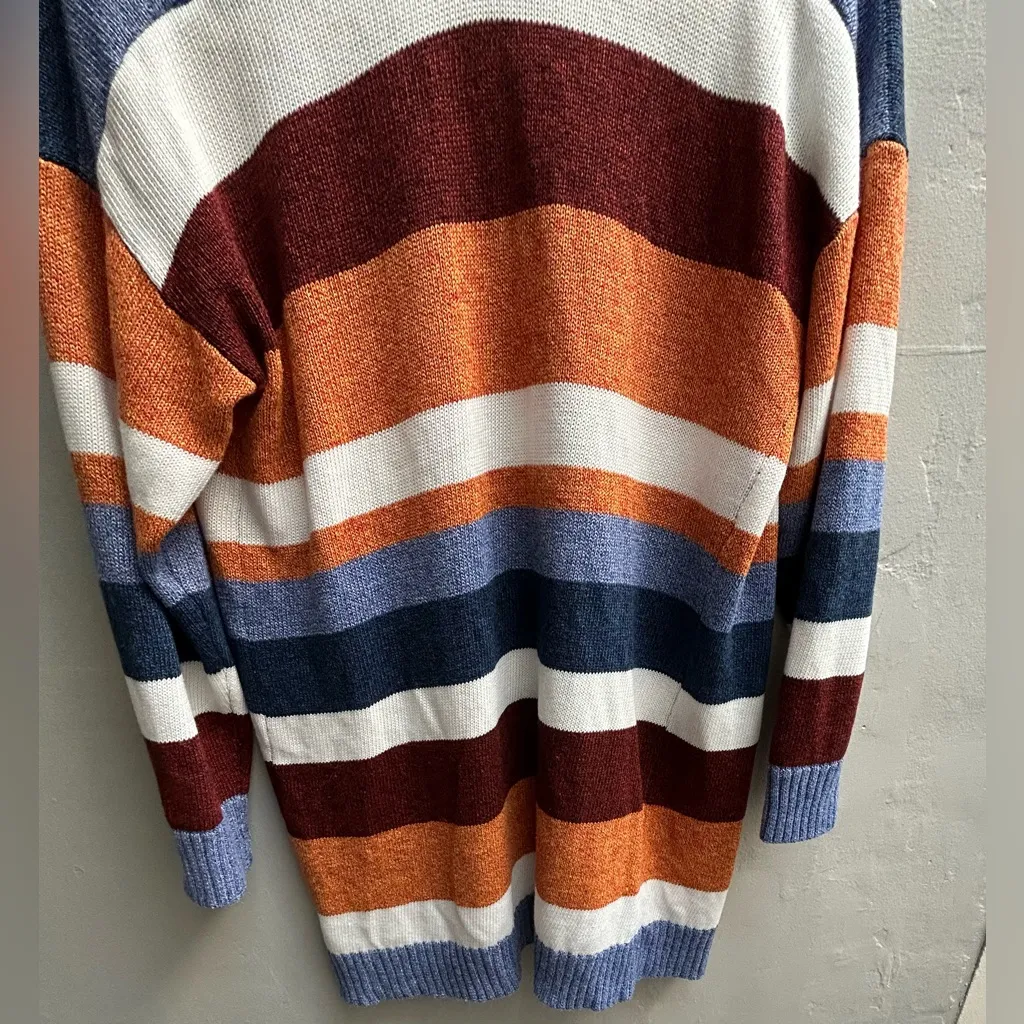 No brand Striped Open Cardigan size M Orange Size M - Image 3