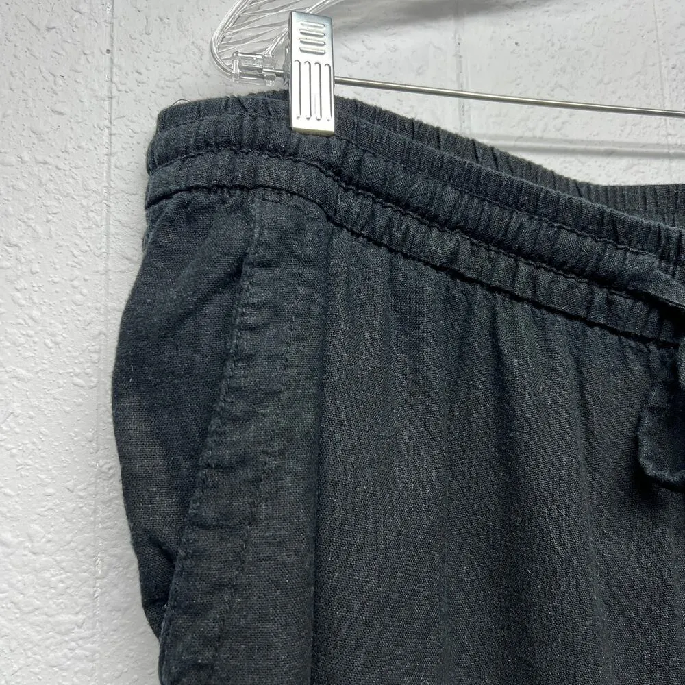 Old Navy Pull On Linen Blend Ankle Pants Womens XL Beach Nautical Coastal Summer - Image 5