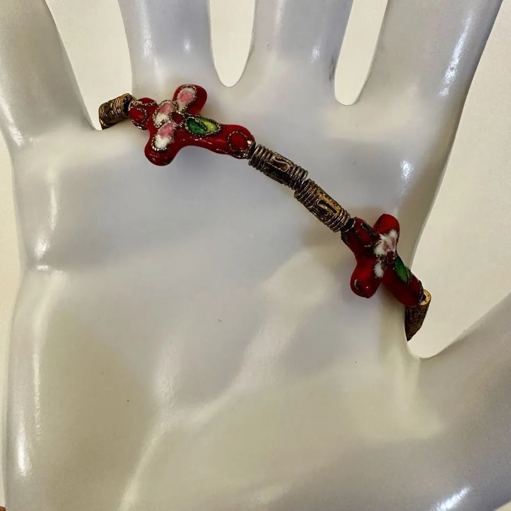 Cloisonné Red Cross bracelet - Image 2