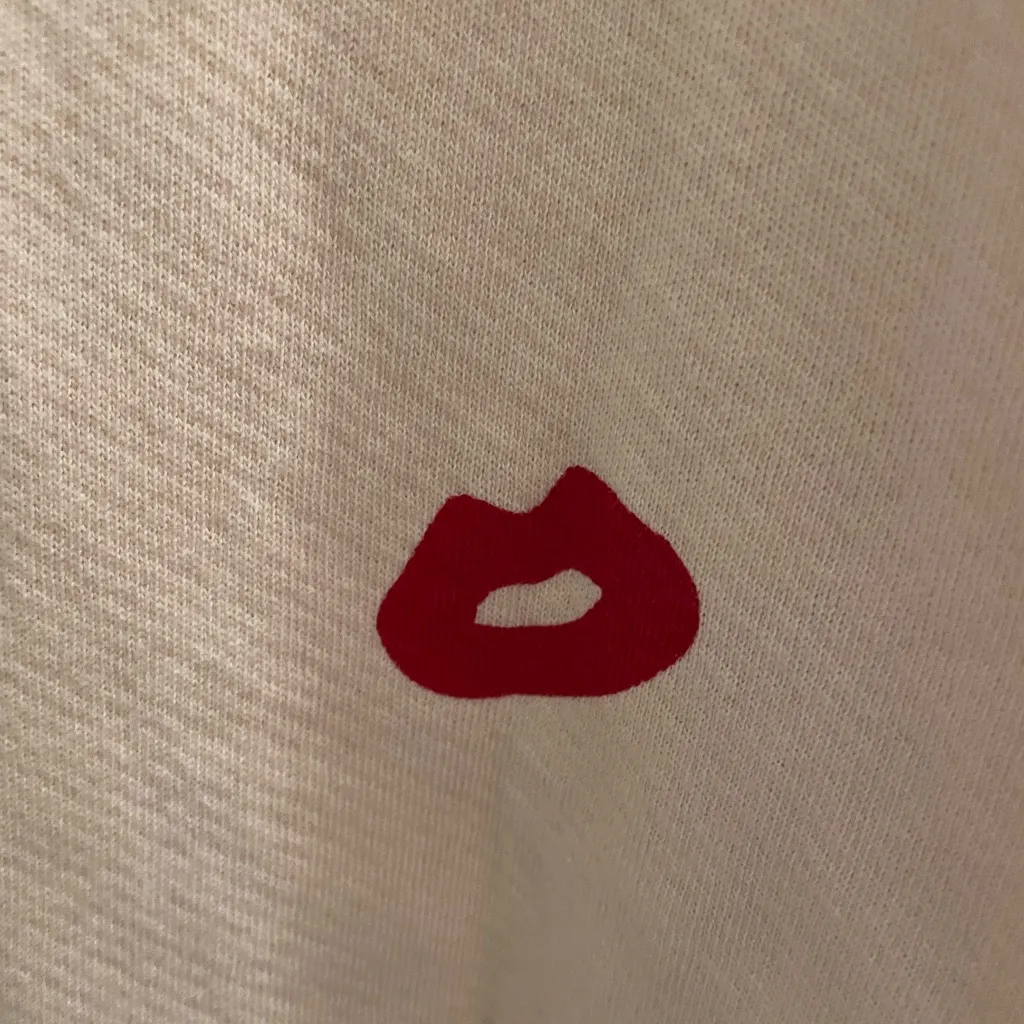 LOFT Pink Red Kiss Lips Crewneck Long Sleeve Sweatshirt Sweater XL - Image 4