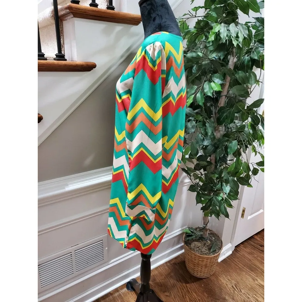 My Story Women Multicolor Polyester Round Neck Long Sleeve Knee Length Dress L - Image 8