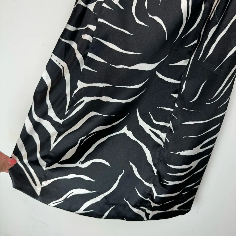 NWT Zara Zebra Satin Mini Dress Sz Small Halter Neck Strappy Party Cocktail - Image 11