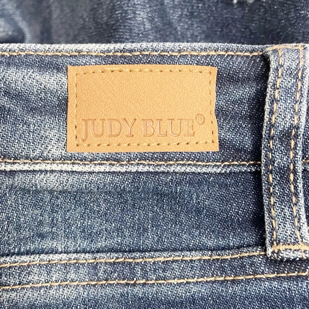 Judy Blue High Waist Destroyed Cuffed Boyfriend Jeans Dark Wash Size 29 | 8 - Image 10