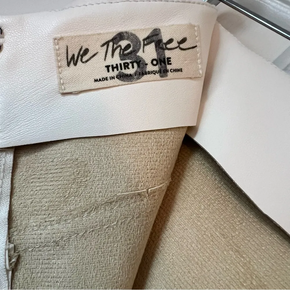 We The Free Women’s Real Deal Slit Faux Leather Pants In Off White Size 31 - Image 8