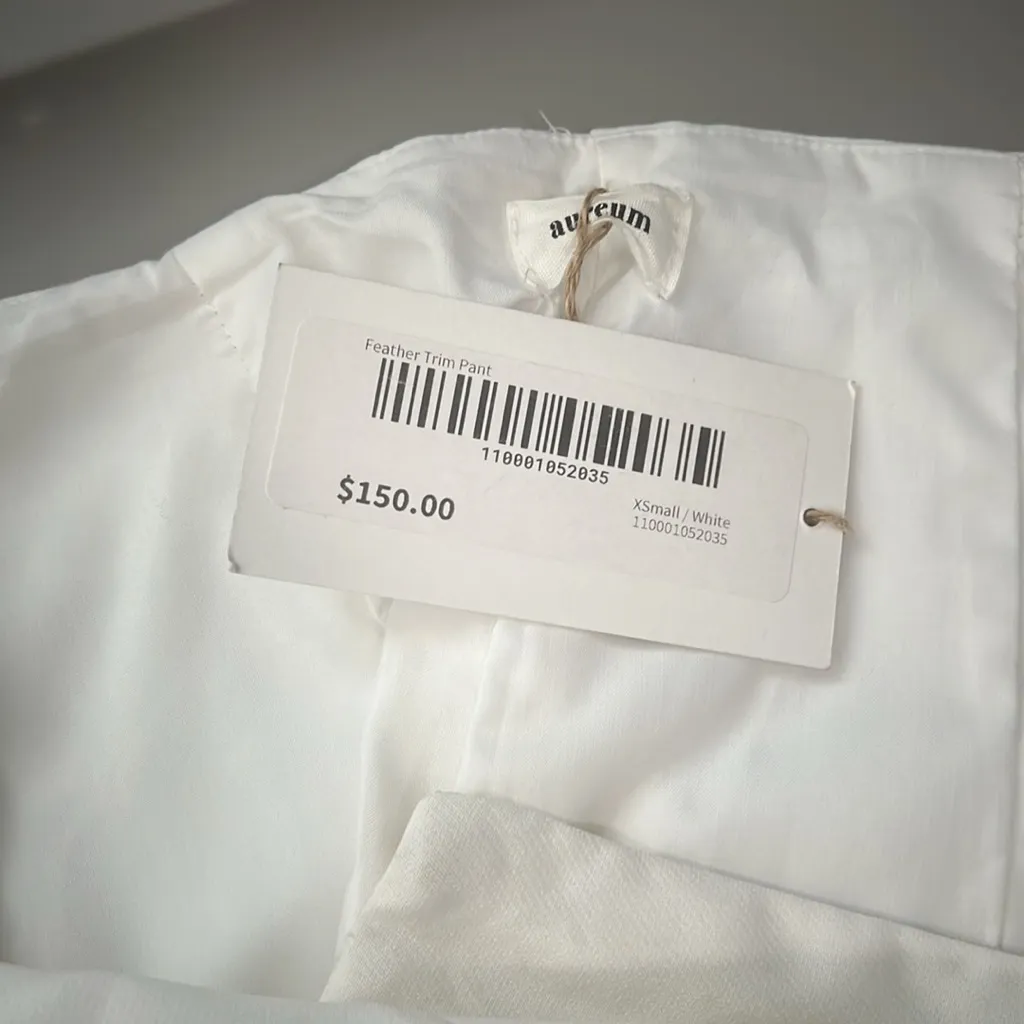 Aureum Feathered Flare Pants White Size XS - Image 9