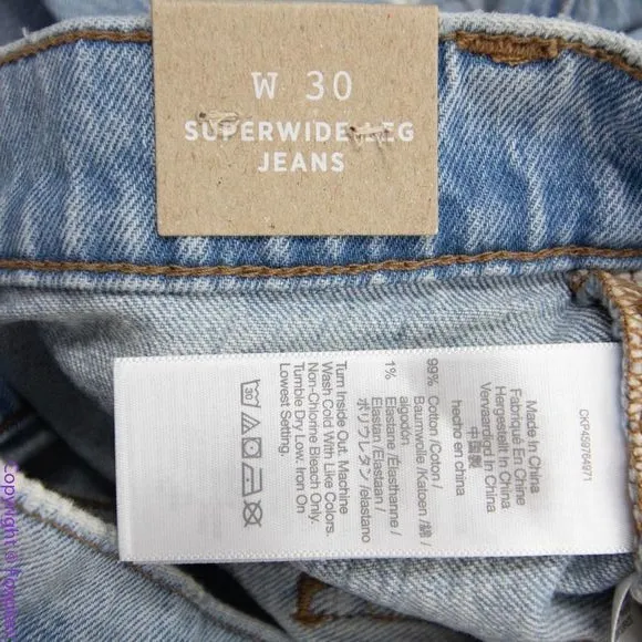 NEW Madewell Superwide-Leg‎ Jeans in Blaisdell Wash, 30 - Image 13