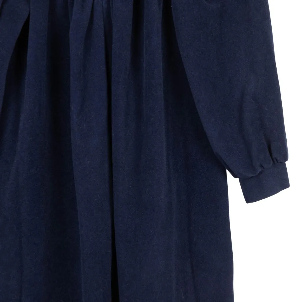 Vanity Fair VTG Robe S Womens Petites Navy Blue Fleece Long Sleeve Zip - Image 3