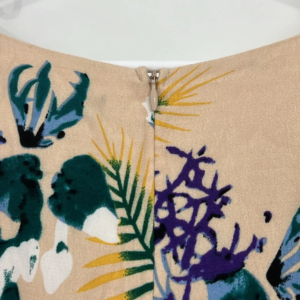 New For Love & Lemons Large Cream, Green Tropical Print Short Sleeve Romper - Image 11