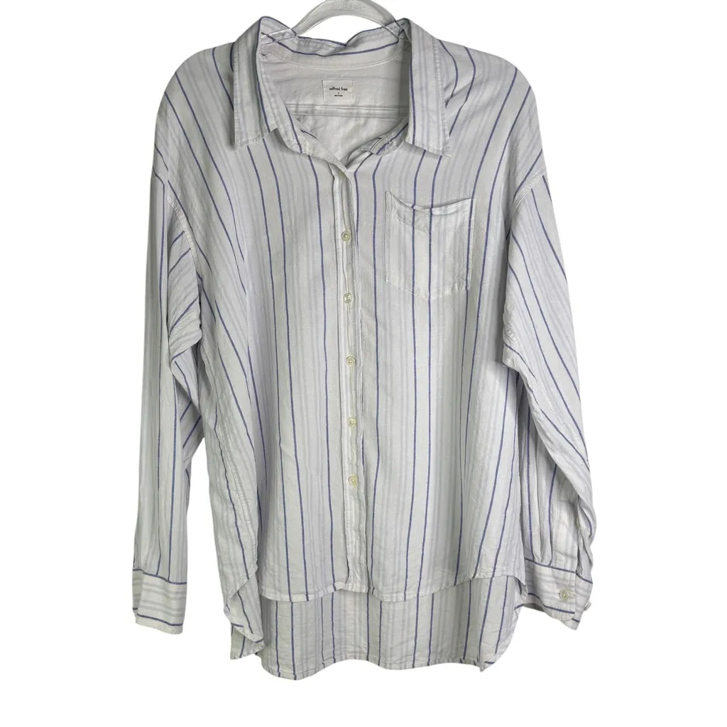 Wilfred Free Aritzia Linen Blend Relaxed‎ Striped Button-down Shirt Small S - Image 3