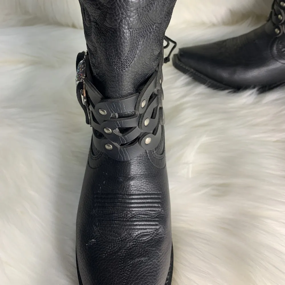 Handmade Removable Women’s Boot Band/Cuffs Black - Image 4