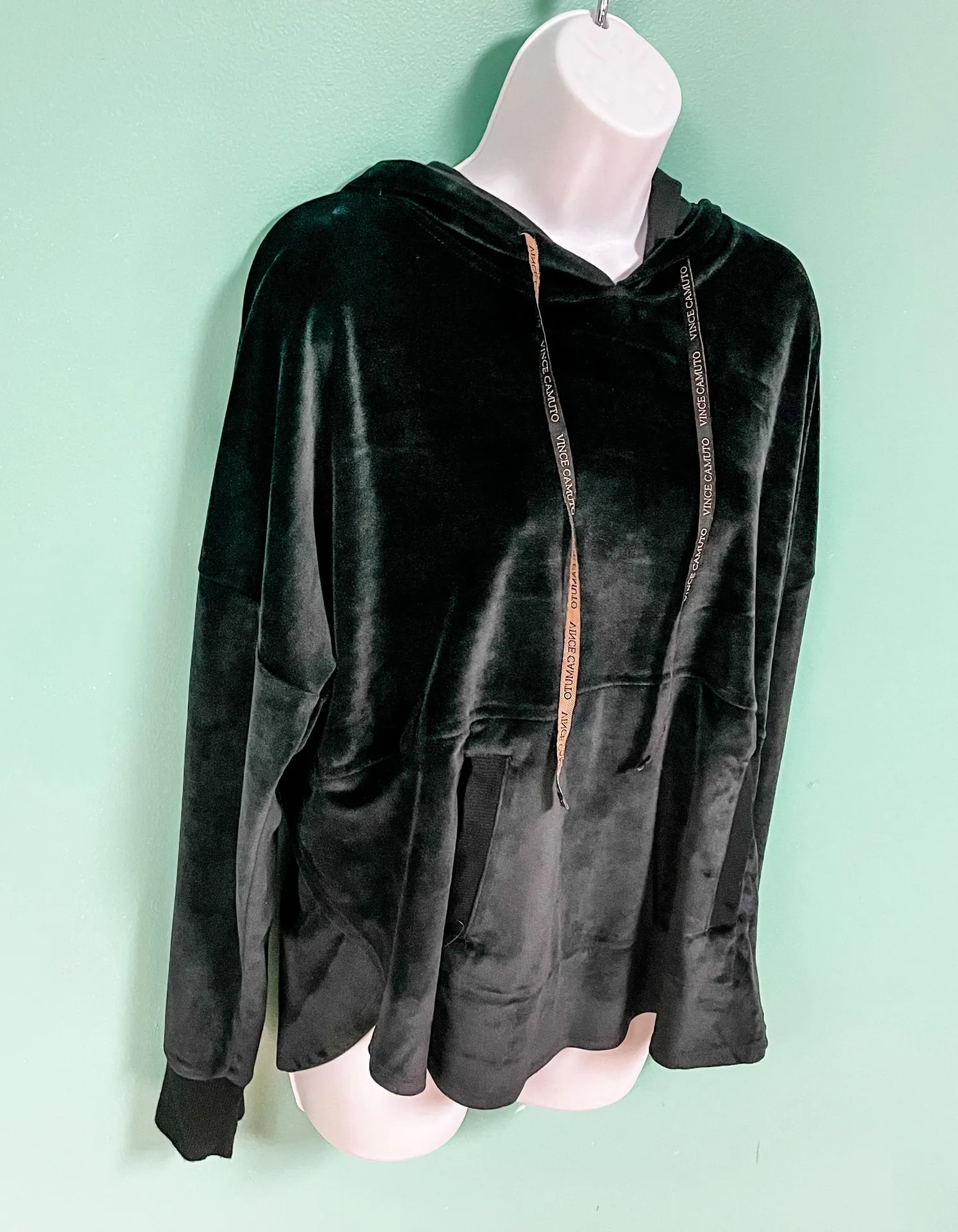 Black Velour Hooded Sweatshirt - Image 4