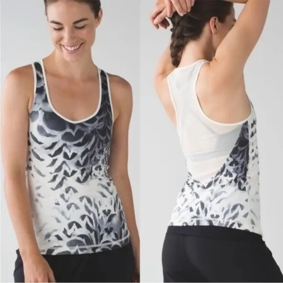 Lululemon • dance to yoga tank top pretty plume angel wing black - Image 2