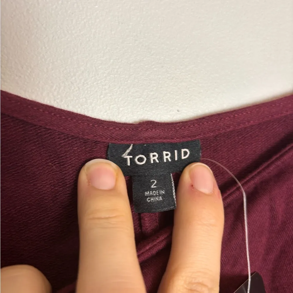 NWT Off the Shoulder Tie Dye Gradient Ombré Burgundy and Black Dress - Image 7