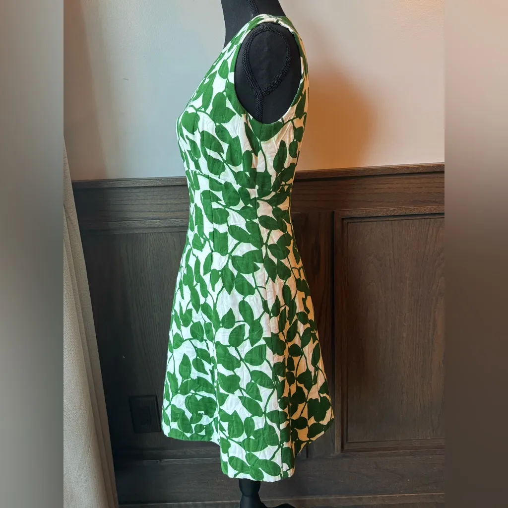 Kate Spade Green Leaf Quilted Dress NWT 4 - Image 2