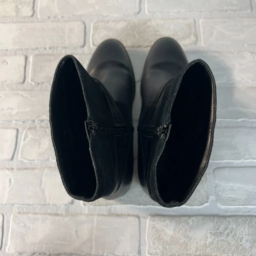 Ralph Lauren Makalia Boots Womens 8‎ Black Leather Suede Ankle Zip Buckle Riding - Image 13