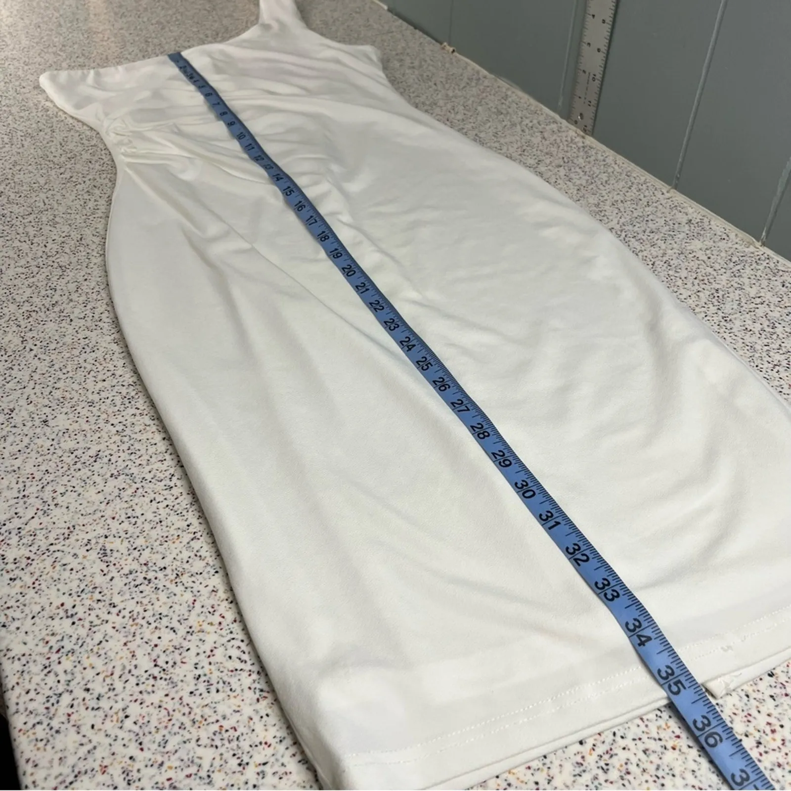 NWT Showpo Got Me Looking White One Shoulder Ruched Midi Dress Women’s Size 6 - Image 11