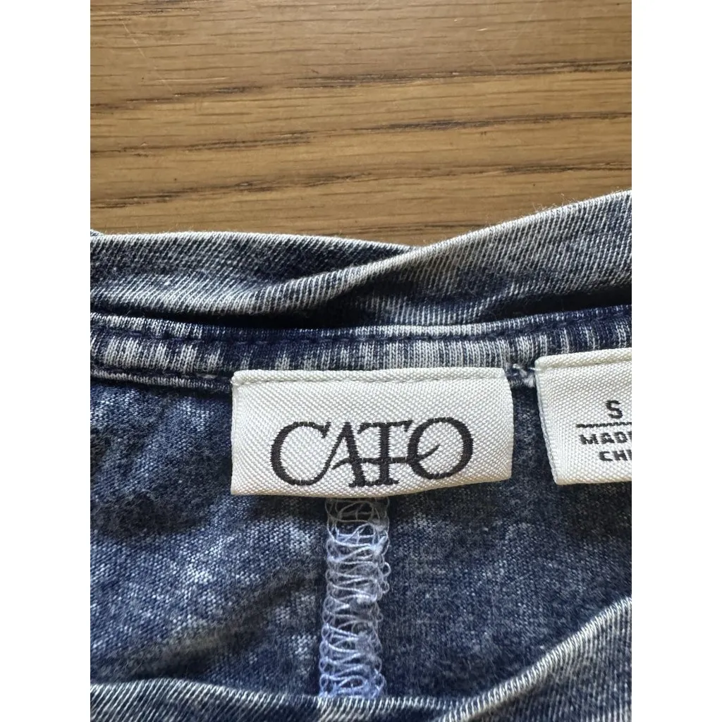 Cato Women Shirt Size Small Short Sleeve Hi Low Cotton Lightweight Casual City - Image 3