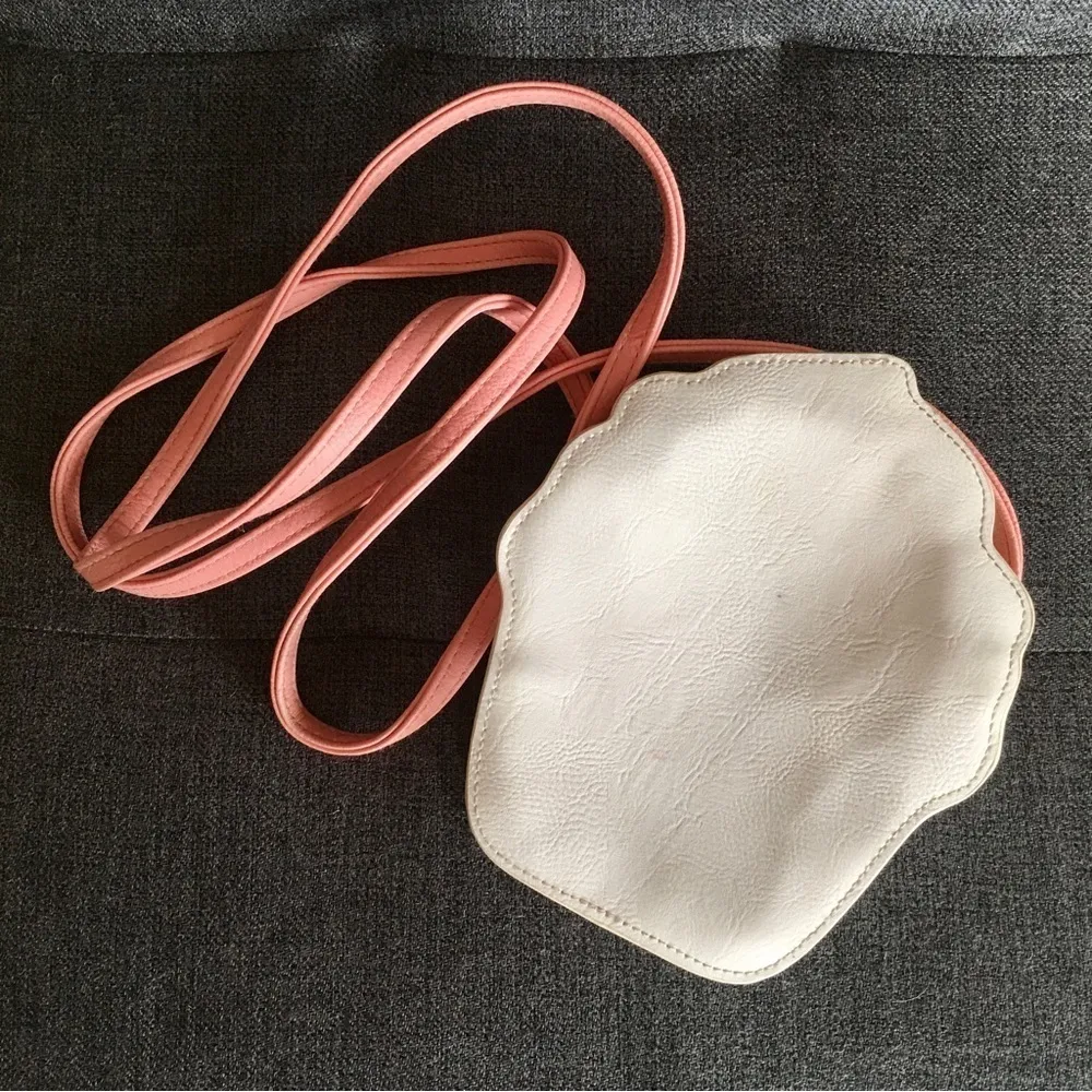 Vintage Sparkly Cupcake Crossbody Purse, White, Pink, Blue Pink - Image 2