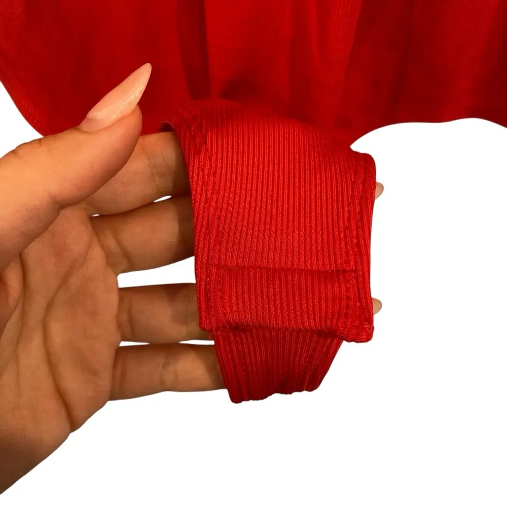 Free People Victoria Plunge Bodysuit In Garnet Rose Size Medium - Image 5