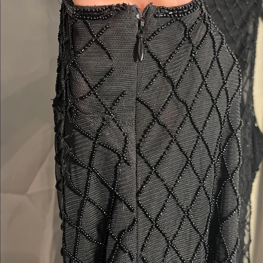 Ralph Lauren Black Label Beaded Tulle Sleeveless Blouse Black 12 - Image 6