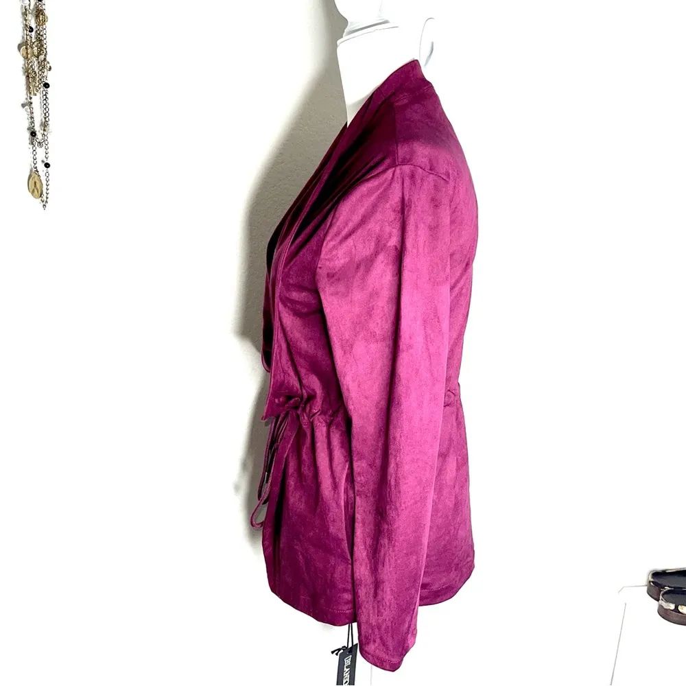 NWT Faux Suede beautiful color and fit cardigan type jacket - Image 6