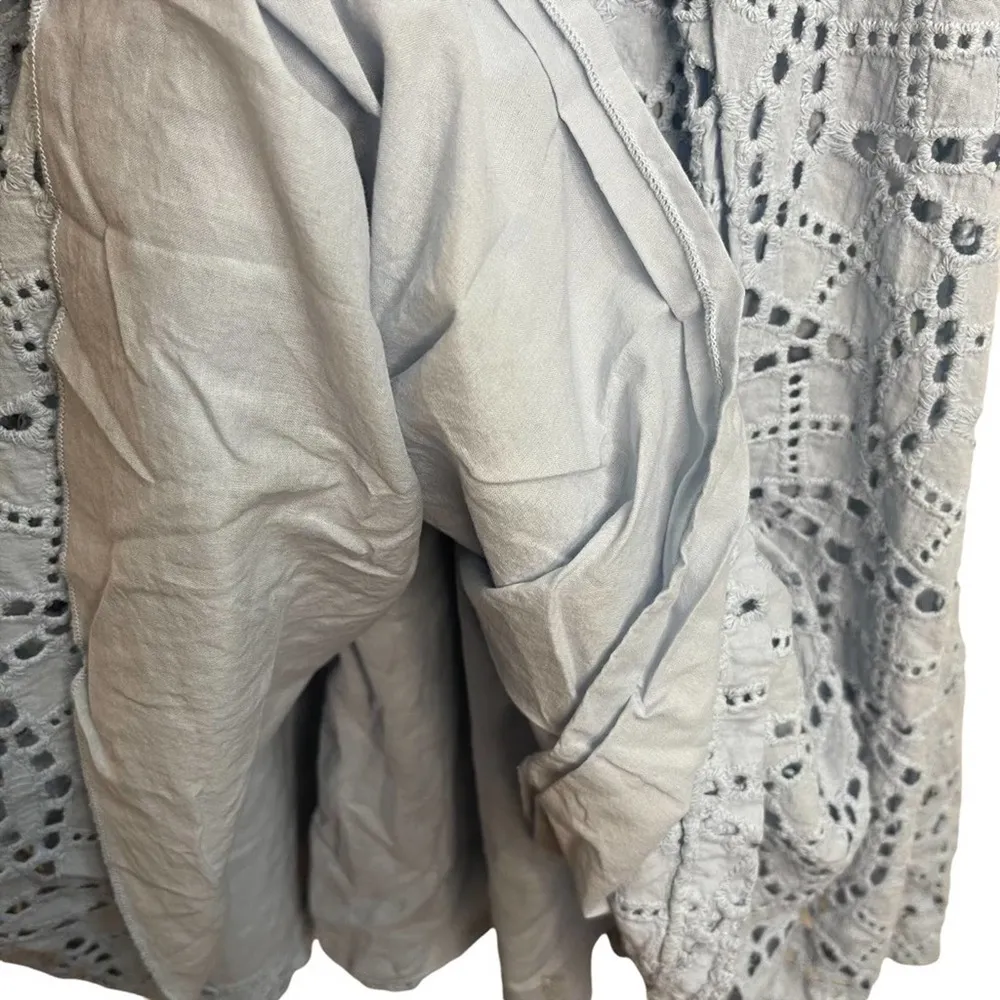 Karen Millen Baby Blue Cutwork Embroidered Dress Sz 4 - Image 8