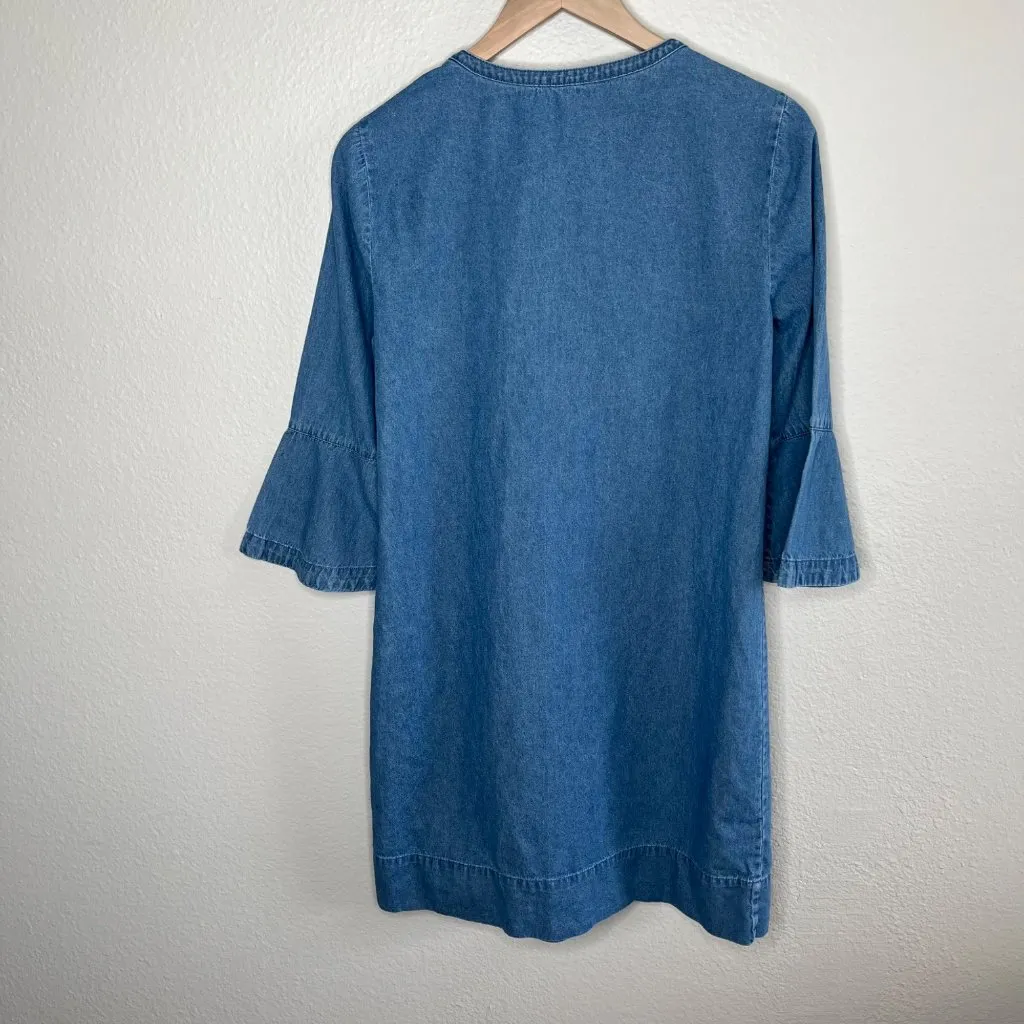 Draper James Womens Country Western Above Knee Denim Dress Size 6 - Image 4