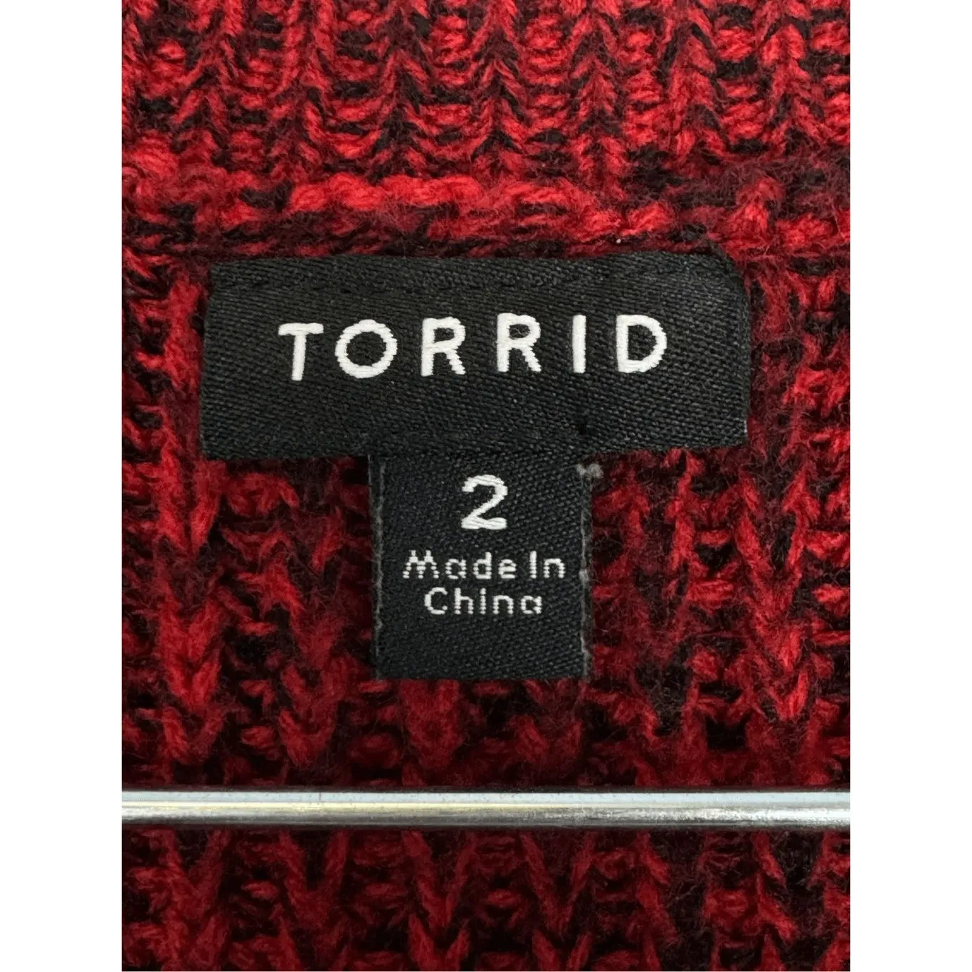 Torrid 2X Sweater Tunic V-Neck Pullover Red Black Slits Modest Preppy Capsule - Image 8