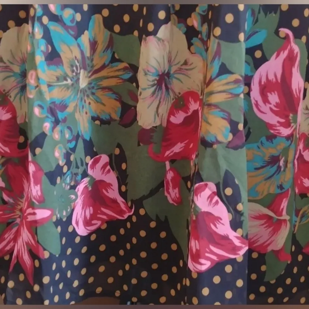 Black & Brown Dot with Floral Print Modcloth Halter Dress by Lace & Mesh Medium - Image 3