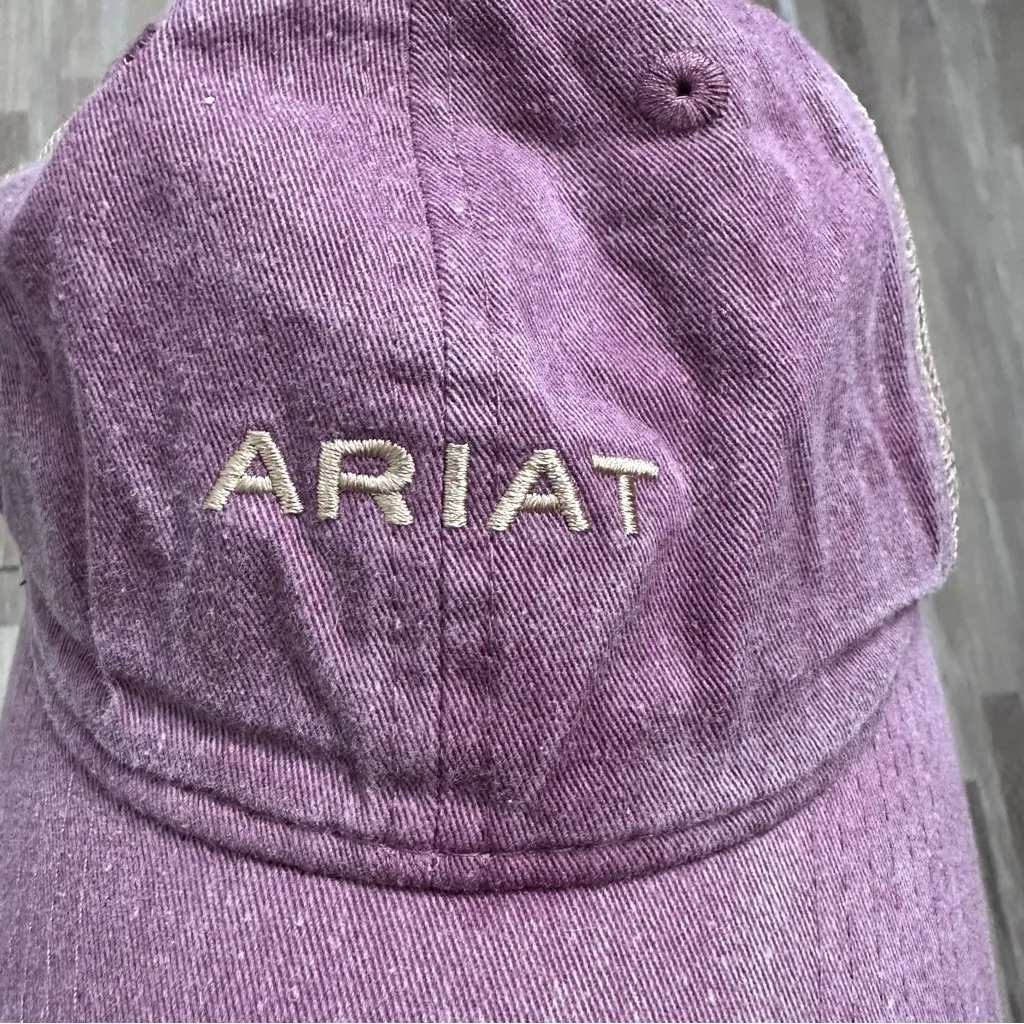 Ariat Pink and Tan Mesh Trucker Hat with Velcro Back - Image 2