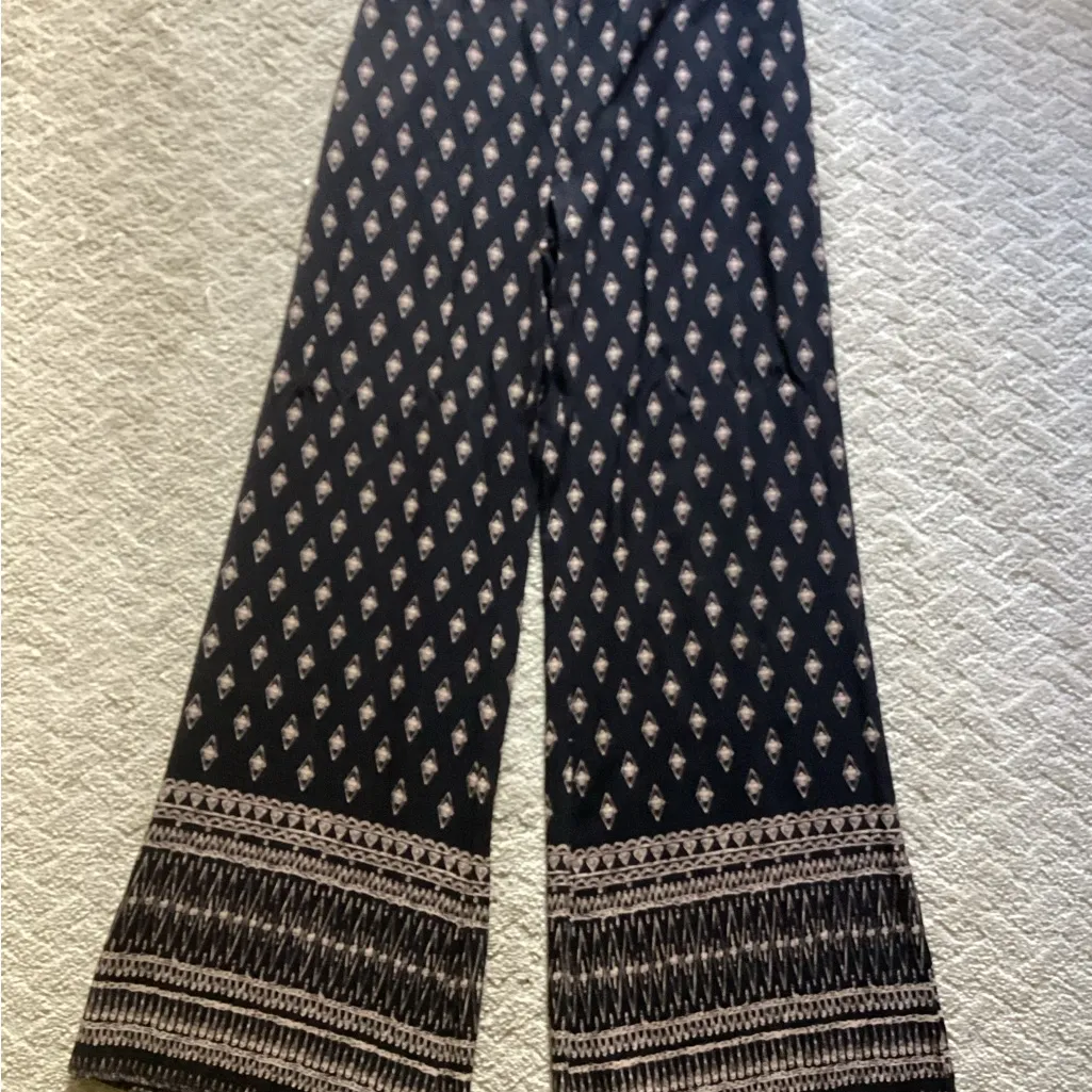 BOHO MUDD WIDE LEG FESTIVAL HIPPIE STYLE PANTS JUNIOR SIZE LG TRIBAL PRINT - Image 2