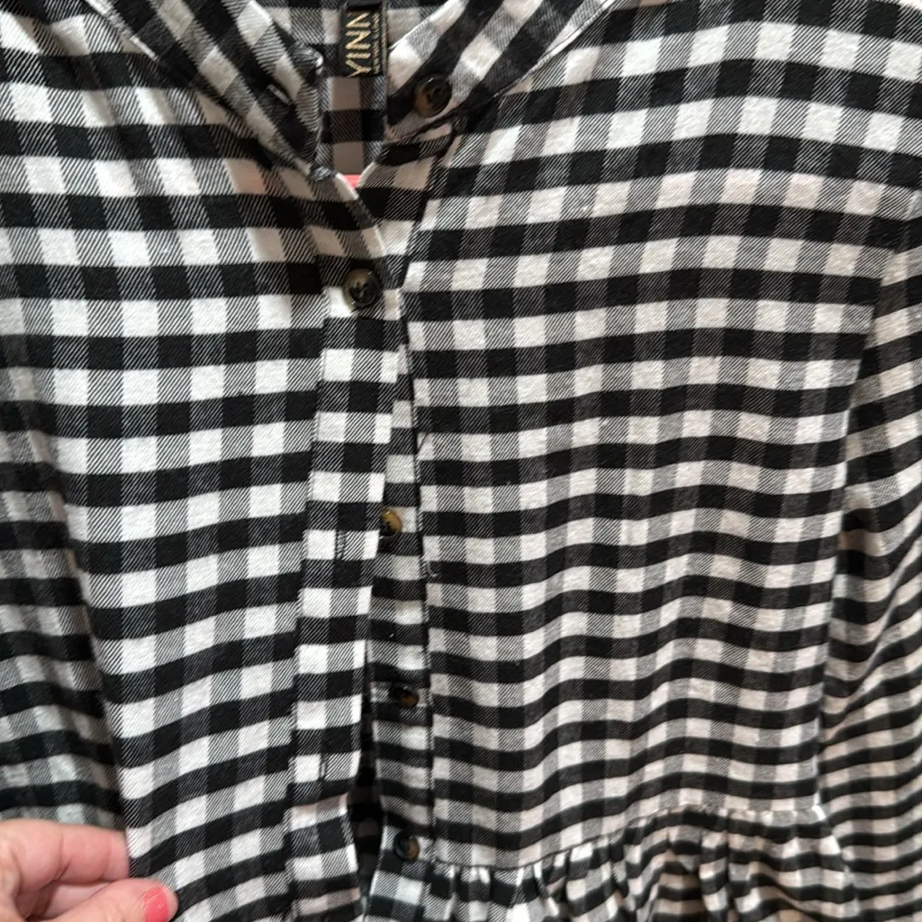 Fancyinn  Plaid Button-Up‎ Dress | Long Sleeve & Collared | Size Small - Image 4