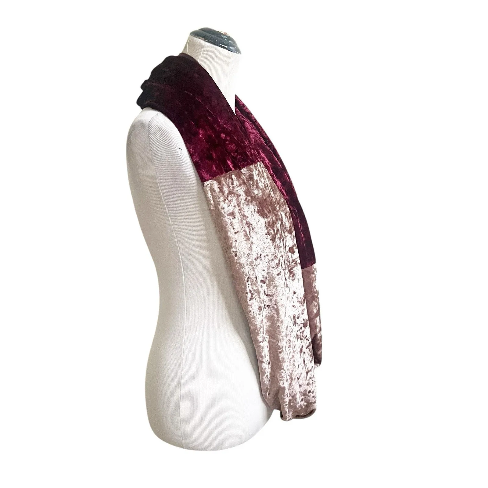 Apt. 9 Burgundy Pink Soft Cozy Crushed Velvet Lightweight Infinity Scarf Holiday - Image 6