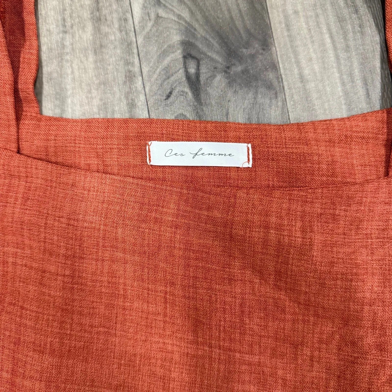 Ruffle strap terracotta orange red babydoll tiered mini dress - Image 3