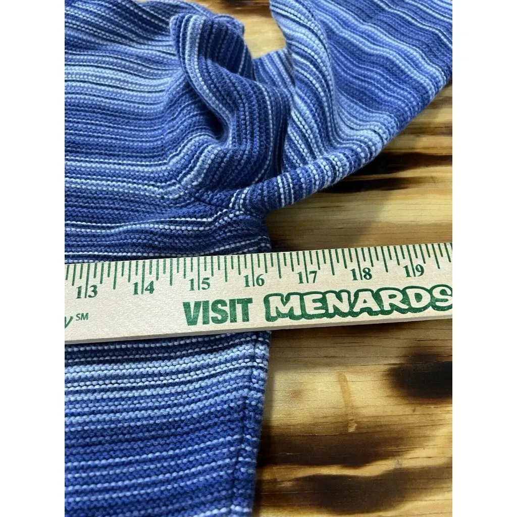 Talbots Womens Ribbed Long Sleeve Sweater Size P Turtleneck‎ Blue Stripes Casual - Image 4