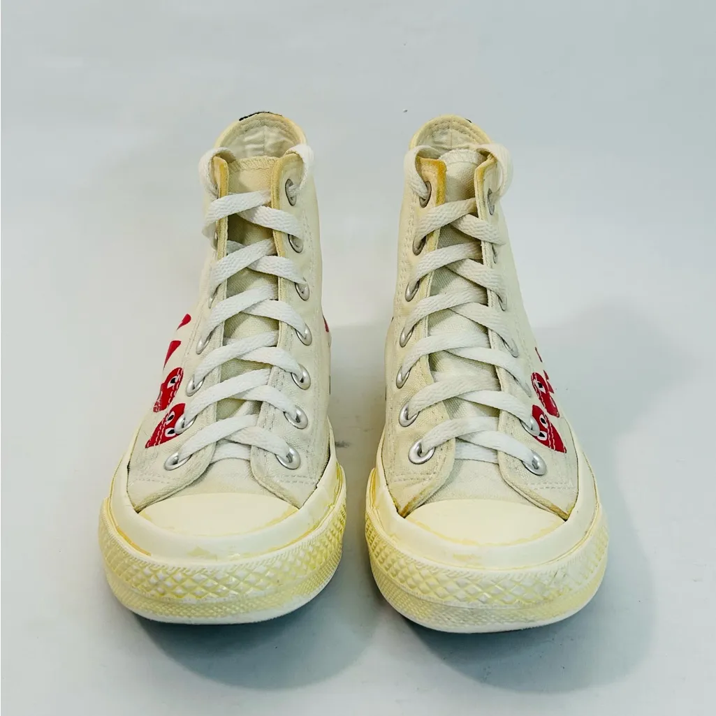 Comme des Garçons Play x Converse High Tops size 5.5 White - Image 4