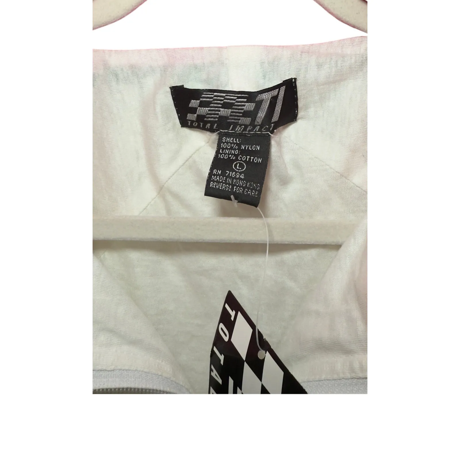 90s Neon Colorblock Windbreaker NWT Y2K Retro Rave Vintage Streetwear Large White - Image 4