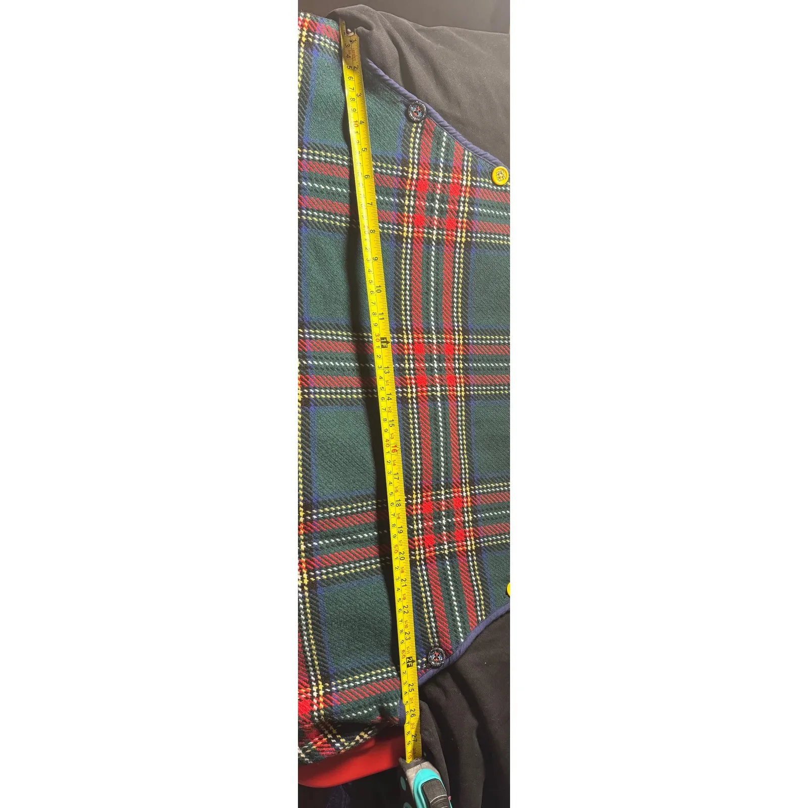 ANTHROPOLOGIE (GREY LAB LABEL) Black Plaid Patchwork Trench Coat Women size XL - Image 7