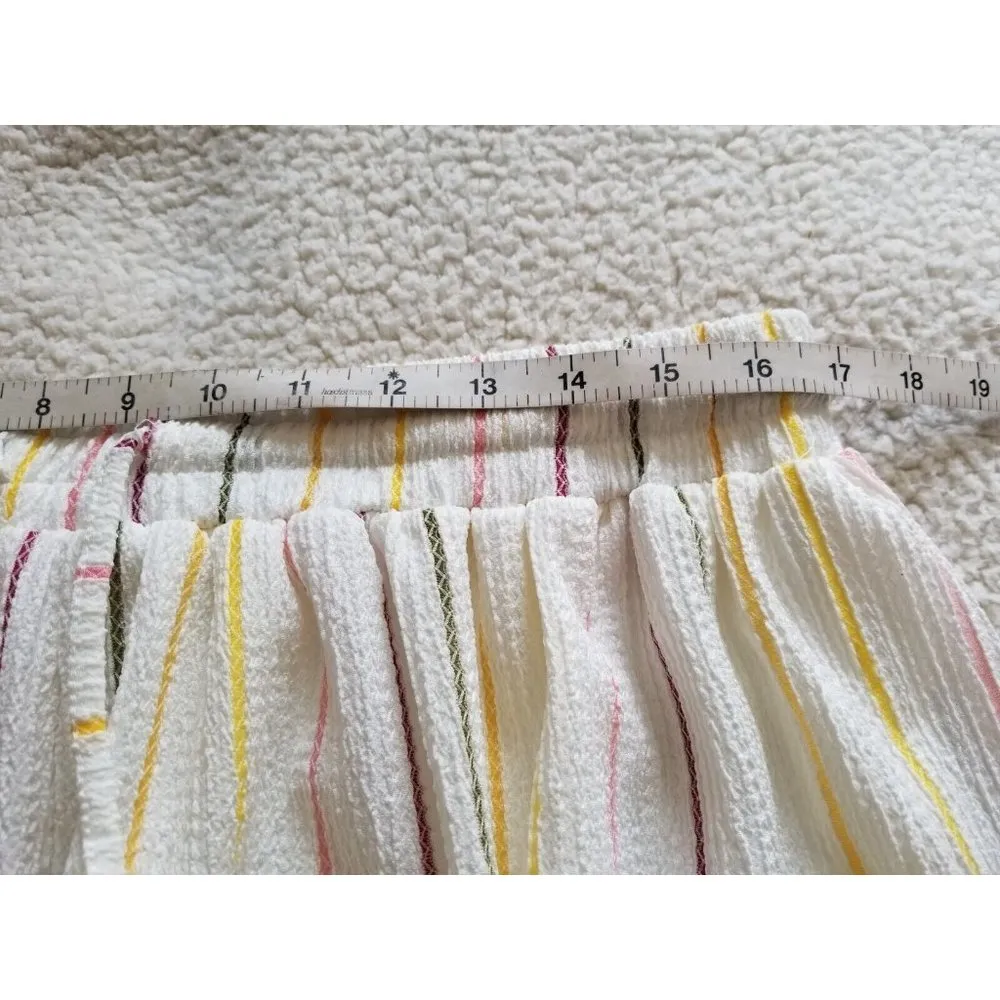 BCBGeneration Drawstring Pull-On Shorts Ivory Multi-Color Women's Size L - Image 4