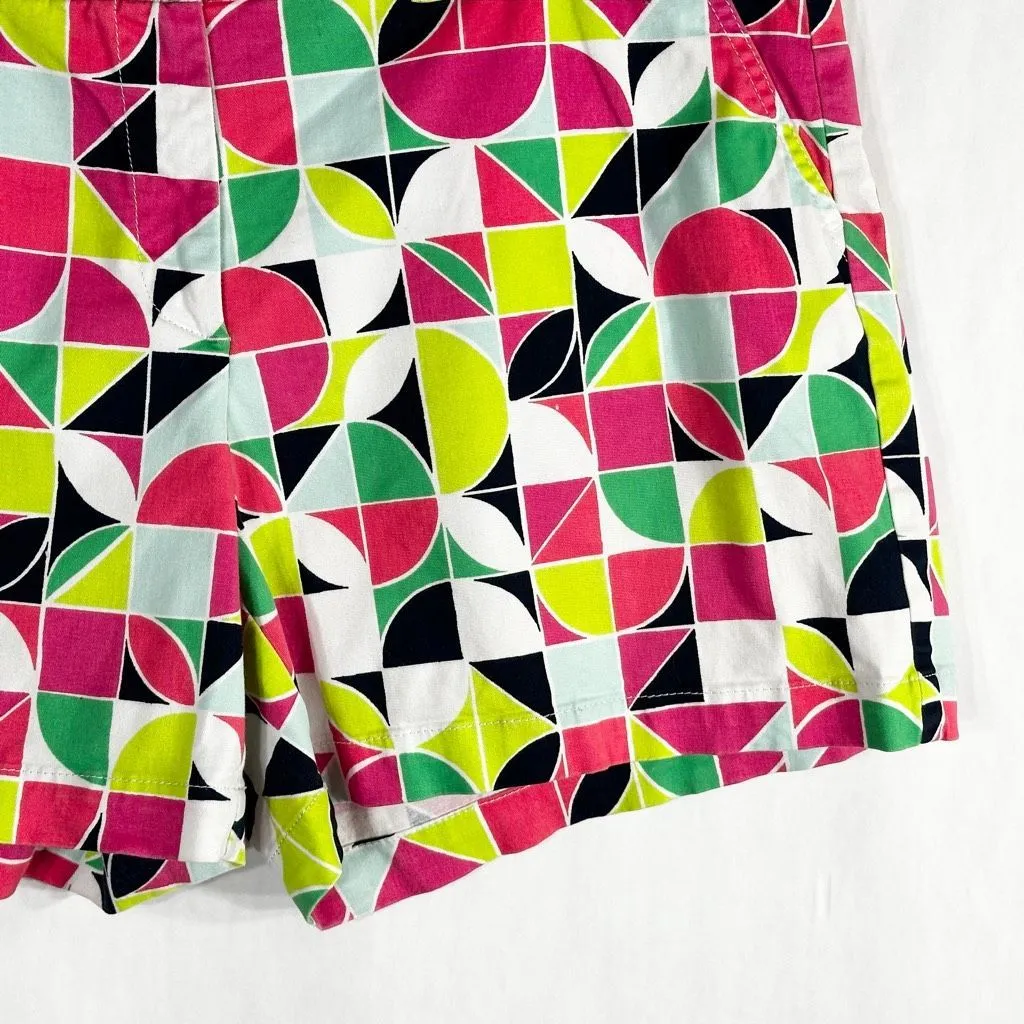 Crown Ivy Size 12 Shorts Green‎ Pink Geometric Print Cotton Stretch Womens 764 - Image 6