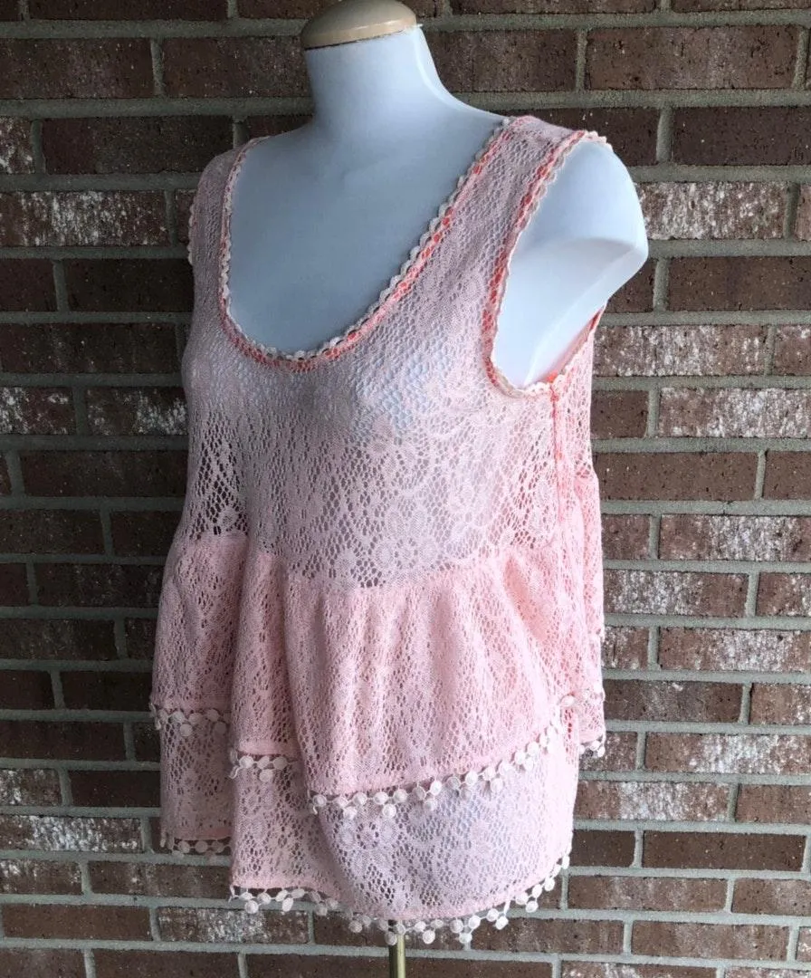 Boho Crochet Tank Top Large - Image 5
